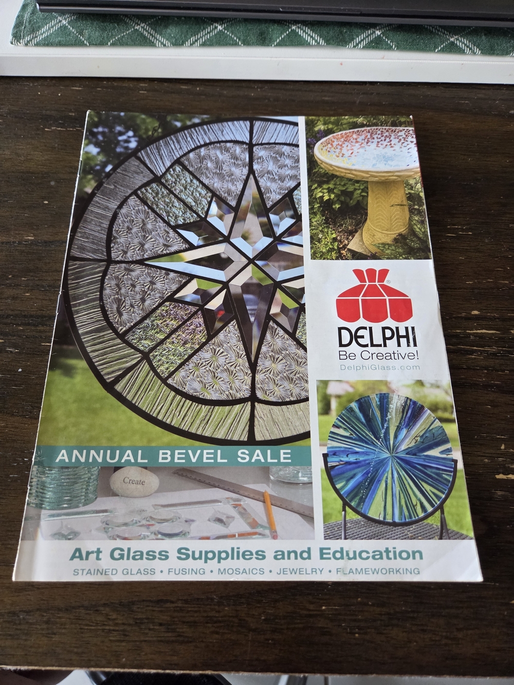 Delphi Annual Bevel Sale Art Glass Supplies Catalog - White/Green Accent